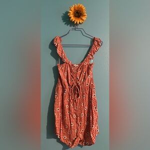 Orange flower romper